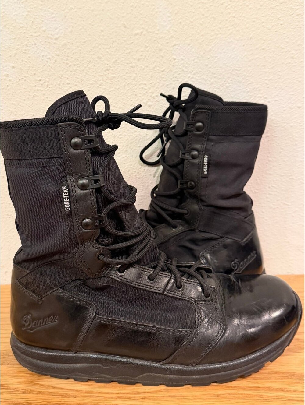 Danner Tachyon 8" Polishable Black Goretex GTX Military Tactical Boots size 8.5